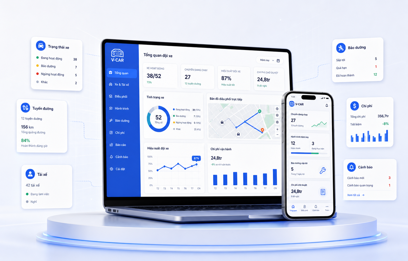 V-CAR enterprise fleet operations dashboard